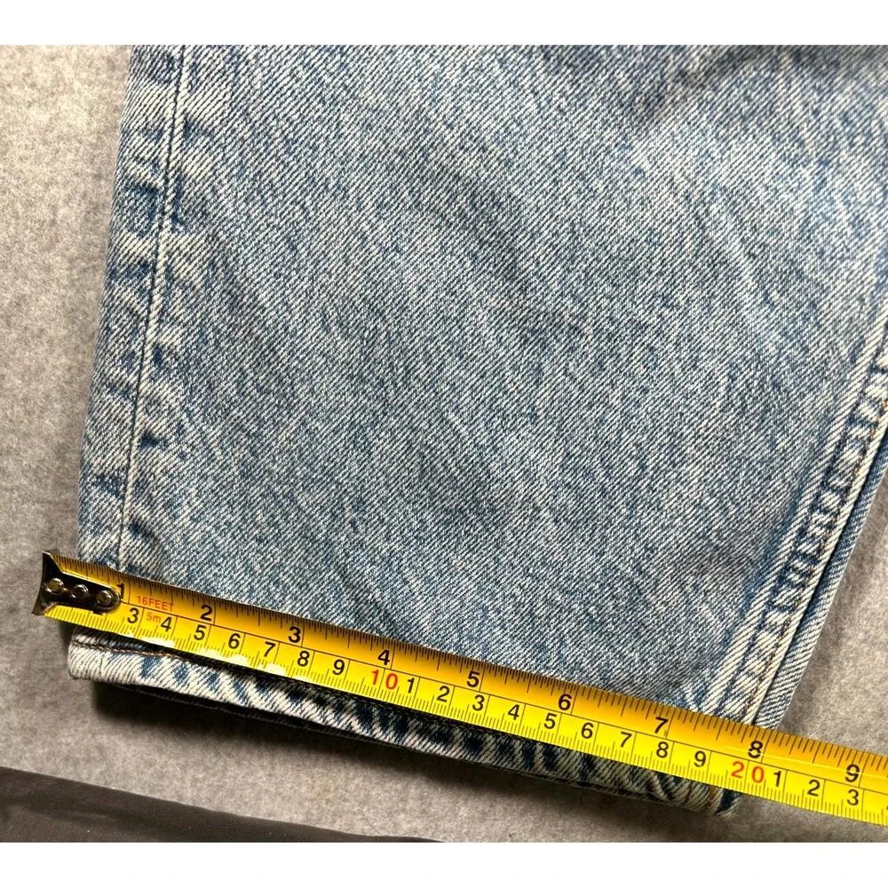 H&M Jeans Men's 34x32 Blue Denim Relaxed Fit Double Stitch Grunge Boho Americana